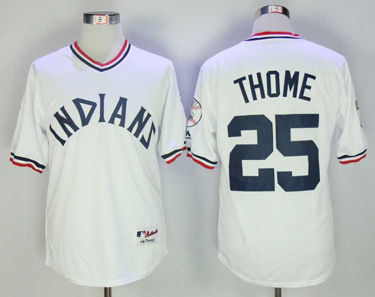 Cleveland Indians #25 Jim Thome White Throwback Jersey,We sell and wholesale Cleveland Indians #25 Jim Thome White Throwback Jersey on line form chian!